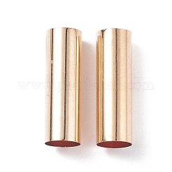 （訳あり商品）  真鍮製チューブビーズ  ライトゴールド  25x8mm  穴：7.4mm&nbsp;KK-XCP0001-56