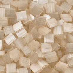 MIYUKIティラビーズ  日本製シードビーズ  2穴  （tl2593)シルクペールライトオレンジ  5x5x1.9mm  穴：0.8mm  約2950個/250g&nbsp;LS-SEED-MY05-TL2593