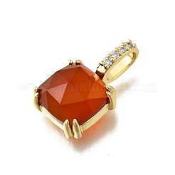 Natural Carnelian(Dyed & Heated) Faceted Square Pendants&nbsp;KK-F899-03C-G