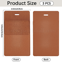 医師や看護師向けの長方形PUレザーポケットペンバッグ  キャメル  160x90x5mm&nbsp;LS-AJEW-WH20060-95B