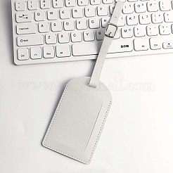 カットホロー 4個 PUレザー ラゲッジタグ  鉄のクラスプ付  旅行IDラベル  スーツケース名札  ホワイト  111x70mm&nbsp;OFST-CL0001-01B-04