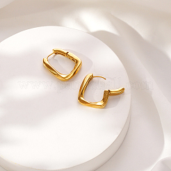 女性用304ステンレスフープピアス  18KGP本金メッキ  25x20mm&nbsp;VX9531