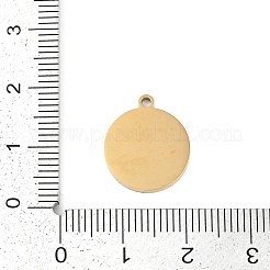 304ステンレスペンダント  山のチャーム入りフラットラウンド  イオンプレーティング（ip）  18KGP本金メッキ  16x14x1.5mm  穴：1.5mm&nbsp;STAS-I325-129G