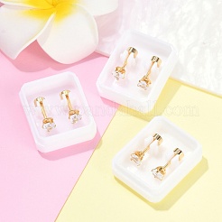 Heart Glass Ear Fake Plugs&nbsp;EJEW-H105-25G-B