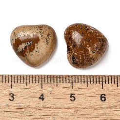 天然石ピクチャージャスパーカボション  ハート  15x15x6mm&nbsp;G-F776-02A-17