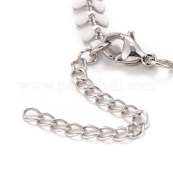 Enamel Wheat Link Chains Bracelet&nbsp;BJEW-P271-02P-04