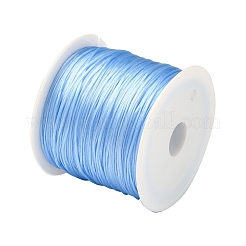 フラット弾性クリスタルストリング  弾性ビーズ糸  ストレッチブレスレット作り用  ブルー  0.8mm  約65.61ヤード（60m）/ロール&nbsp;EW-YW0001-0.8mm-02H