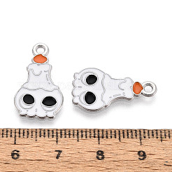 ハロウィーンをテーマにした合金とエナメルのペンダント  カドミウムフリー＆鉛フリー  プラチナ  ボトル  21x12x1mm  穴：1.6mm&nbsp;ENAM-T021-31K-01P