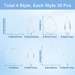 120Pcs 4 Styles Brass Linking&nbsp;KK-SP0002-15A