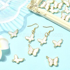 20本2スタイルアロイペンダント  アクリルラインストーン付き  蝶のチャーム  ゴールドカラー  14.5~16.5x15.5~18x2.5~3mm  穴：1.2~1.5mm  10個/スタイル&nbsp;FIND-CJ0002-34