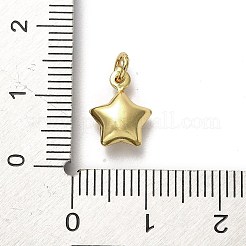925スターリングシルバーペンダント  丸カン付きスターチャーム  ゴールドカラー  11x9x5mm  穴：3mm&nbsp;STER-P057-06G