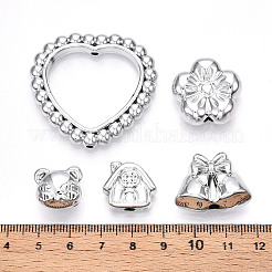 不透明なメッキアクリルビーズ  混合図形  プラチナメッキ  13~39.5x15~42.5x8~18mm  穴：2~3.5mm&nbsp;OACR-T028-36-1