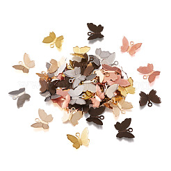 真鍮製透かしペンダント  合金ペンダント付き  花＆蝶  ミックスカラー  18.6x15x2.5mm  穴：1.8mm＆11x13.5x3mm  穴：1.5mm  50個/形  100個/セット&nbsp;KK-TA0007-80
