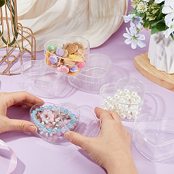 バレンタインデーのハート型アクリル収納ギフトボックス  結婚式のパーティー用品のギフト包装ケース  透明  7.6x8.5x3.9cm&nbsp;CON-WH0115-41