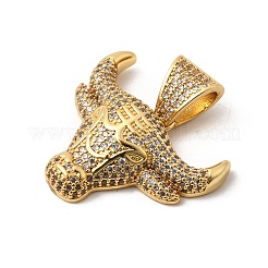 Brass Micro Pave Clear Cubic Zirconia Pendants&nbsp;KK-H267-060C-G