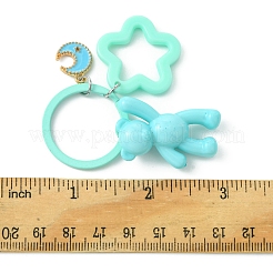 アクリルキーホルダー  鉄パーツ  クマ  ミディアムアクアマリン  6.2cm&nbsp;KEYC-FS00008-04