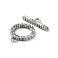 変色しない304ステンレススチールリングトグル留め具  ステンレス鋼色  19x16x2mm  穴：2mm  バー：6.5x21x2mm  穴：2mm&nbsp;STAS-A092-09A-P