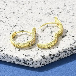 真鍮クリアキュービックジルコニアフープピアス  18KGP本金メッキ  18x4.5mm&nbsp;EJEW-M047-16G