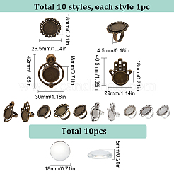 DIY Blank Dome Finger Rings Making Kit&nbsp;DIY-SC0022-15
