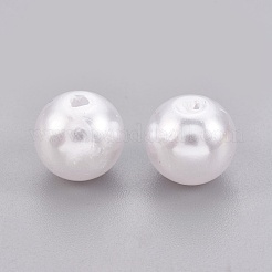 ABSプラスチックパール調ビーズ  ラウンド  ホワイト  7.5~8mm  穴：2.3mm  約2000個/500g&nbsp;KY-G009-8mm-03