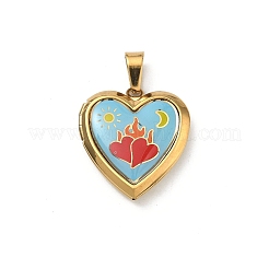 304 Stainless Steel Locket Pendants&nbsp;STAS-H255-02G