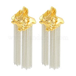Irregular Tassel Brass Stud Earrings&nbsp;EJEW-Q391-15G