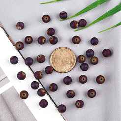 Electroplated Natural Agate Round Bead Strands&nbsp;G-AR0002-53