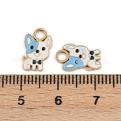 304ステンレススチールエナメルチャーム  イオンプレーティング（ip）  犬チャーム  18KGP本金メッキ  12.5x8x1mm  穴：2.5mm&nbsp;STAS-G357-03G