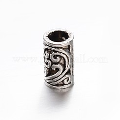 チベットスタイル亜鉛合金柱ビーズ  アンティークシルバー  8.5x5mm  穴：3mm&nbsp;PALLOY-ZN63835-AS
