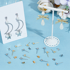 100Pcs 2 Style 304 Stainless Steel Round Ball Post Stud Earring Findings&nbsp;STAS-BBC0004-81
