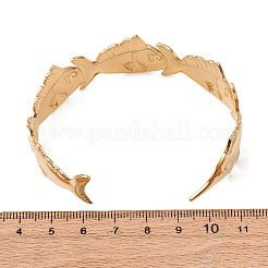 女性用マリン304ステンレススチールカフバングル  ゴールドカラー  魚  内径：2-1/2インチ（6.4cm）&nbsp;BJEW-Z147-01G-01