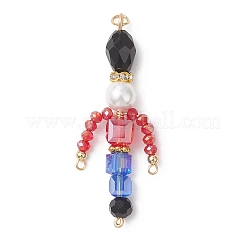 Glass & Brass & Shell Pearl Beads Big Pendants&nbsp;PALLOY-JF04807
