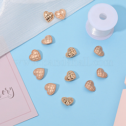 20個2色1穴合金シャンクボタン  ハート  ミックスカラー  19.5x20x4mm  穴：2.2mm  10個/カラー&nbsp;BUTT-GF0001-22