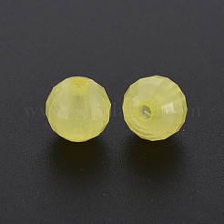 透明なアクリルビーズ  染め  多面カット  ラウンド  きいろ  9.5x9.5mm  穴：2mm  約970個/500g&nbsp;TACR-S153-42E-05