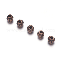 チベット風スペーサービーズ  鉛フリー＆ニッケルフリー＆カドミウムフリー  ランタン  赤銅色  4mm  穴：1mm&nbsp;X-RA575-NF