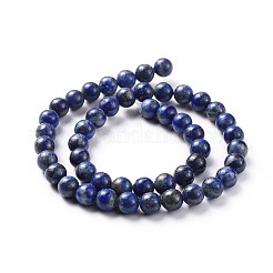 天然なラピスラズリラウンドビーズ連売り  8mm  穴：1mm  約44~48個/連  15インチ&nbsp;G-I181-09-8mm