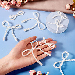 8Pcs 4 Styles Plastic Imitation Pearl Beaded Bowknot Ornament Accessories&nbsp;KY-TA0001-40
