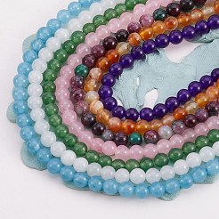 7 Strands 7 Style Natural Malaysia Jade & White Jade & Carnelian Beads Strands&nbsp;G-SZ0001-48