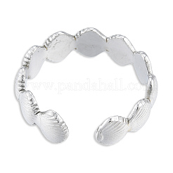 304ステンレススチールシェルラップオープンカフリング女性用  ステンレス鋼色  usサイズ8（18.1mm）&nbsp;X-RJEW-N038-100P