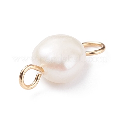 Natural Cultured Freshwater Pearl Connector Charms&nbsp;PALLOY-JF01394-03