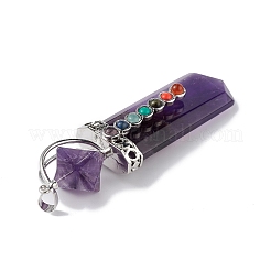 Chakra Themed Natural Amethyst Big Pendants&nbsp;G-L524-12P-04