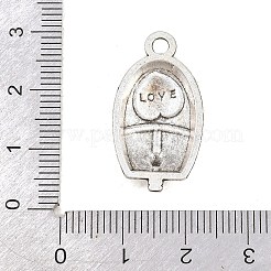 合金ペンダント  ハートのチャームが付いたネズミ  アンティークシルバー  27.5x14.5x4mm  穴：2.3mm&nbsp;FIDN-B066-03B-AS