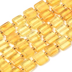 天然琥珀ビーズ連売り  正方形  シードビーズで  きいろ  7~9.5x7~9.5x3~5mm  穴：0.8mm  約39~40個/連  15.08''~15.28''（38.3~38.8センチメートル）&nbsp;G-C260-A01-04