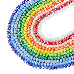 10 Strands 10 Colors Electroplate Glass Beads Strands&nbsp;EGLA-TA0013-39