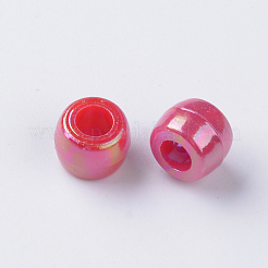 オペークアクリルヨーロピアンビーズ  ABカラーメッキ  大穴ビーズ  ロンデル  ミックスカラー  8x6mm  穴：4mm  約2380個/500g&nbsp;MACR-Q239-017