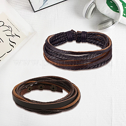 1Pc Cowhide Leather Cord Multi-strand Bracelets&nbsp;BJEW-CL0001-48A