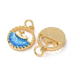 Brass Resin Pendants&nbsp;RE-H001-01G-02