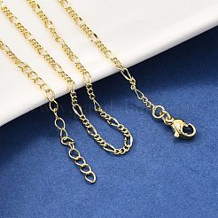 Brass Figaro Chain Necklaces&nbsp;NJEW-M108-42G