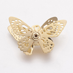 Brass Micro Pave Cubic Zirconia Pendants&nbsp;KK-F731-22G
