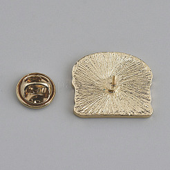 食品シリーズ エナメルピン  バックパック用合金ラペルピンバック  ハンバーガー  20.5x23.5mm&nbsp;JEWB-CJC0013-03A